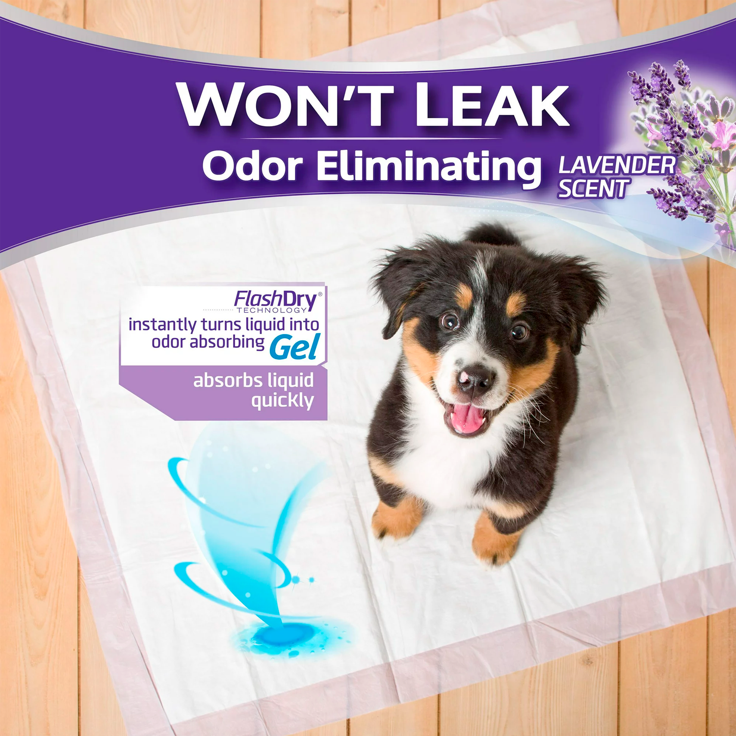 Hartz Home Protection Lavender Scent Odor-Eliminating Dog Pads, Regular Size, 21 in x 21 in, 50ct – Bild 2