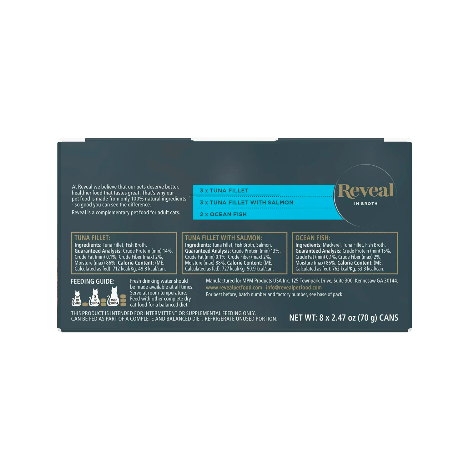 Reveal Natural Wet Cat Food, Fish in Broth Variety Pack, 2.47oz 8 Cans – Bild 2
